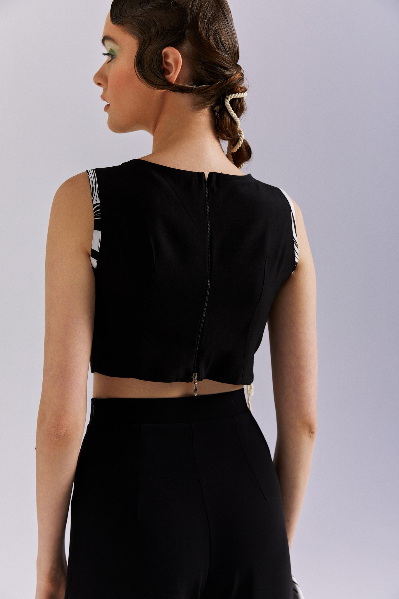 Hayat, Pantolon Bluz Takım, Yazlık, Siyah Beyaz Takım, Yırtmaçlı Pantolon, Yazlık Günlük Takım