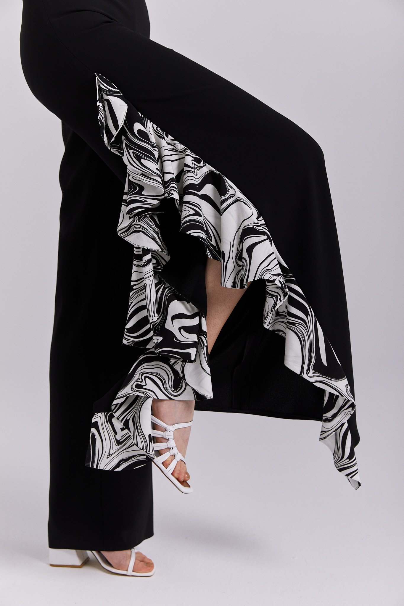 Hayat, Pantolon Bluz Takım, Yazlık, Siyah Beyaz Takım, Yırtmaçlı Pantolon, Yazlık Günlük Takım