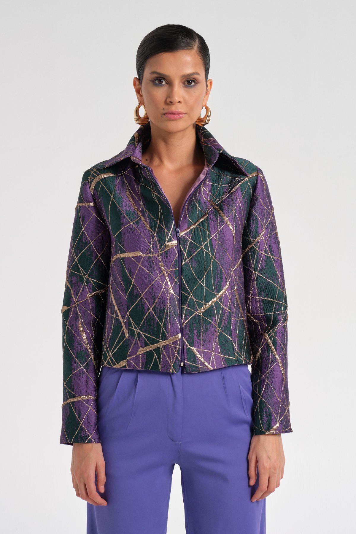 Purple Brokar Ceket