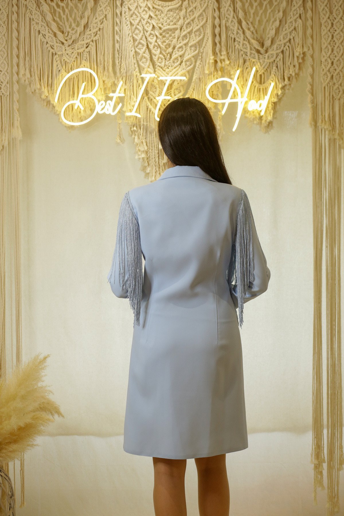 Bebe Mavi Püskül Detaylı Ceket Elbise