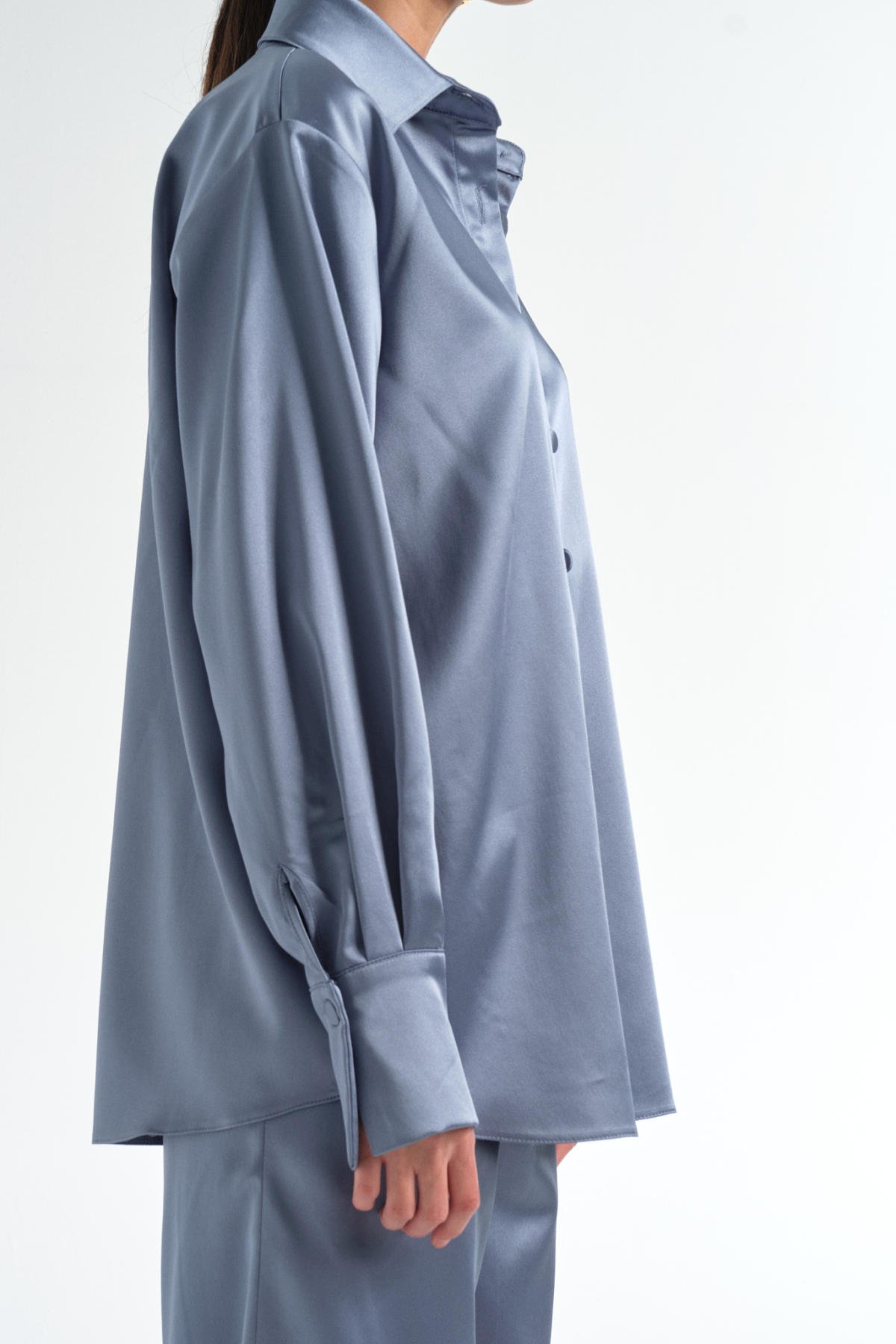 İndigo Shirt, Çivit Mavisi Saten Gömlek