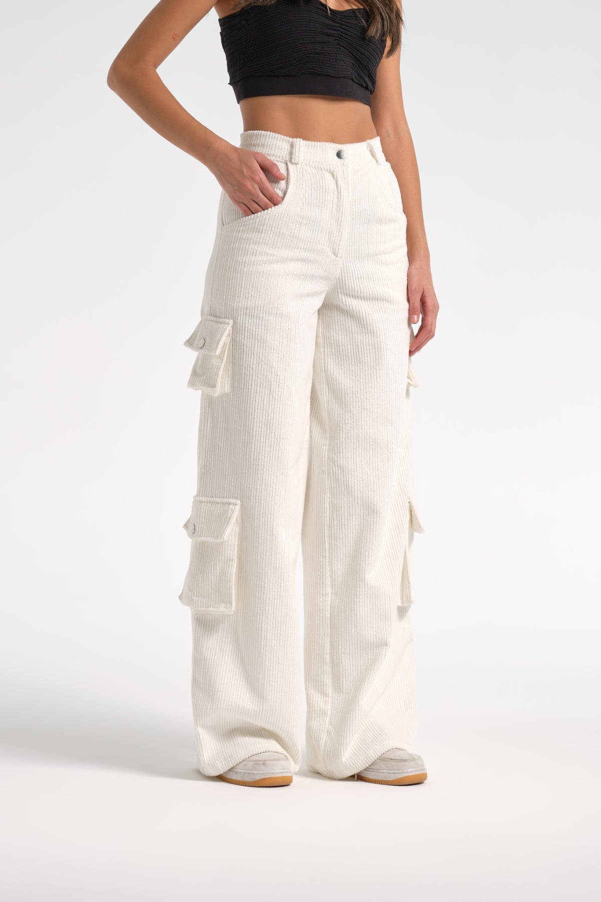 Milky Jogger Pant, Kadife Kargo Pantolon
