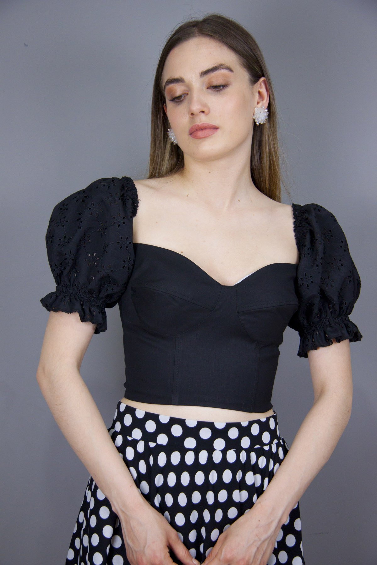 Siyah Fisto Kumaş Bustiyer