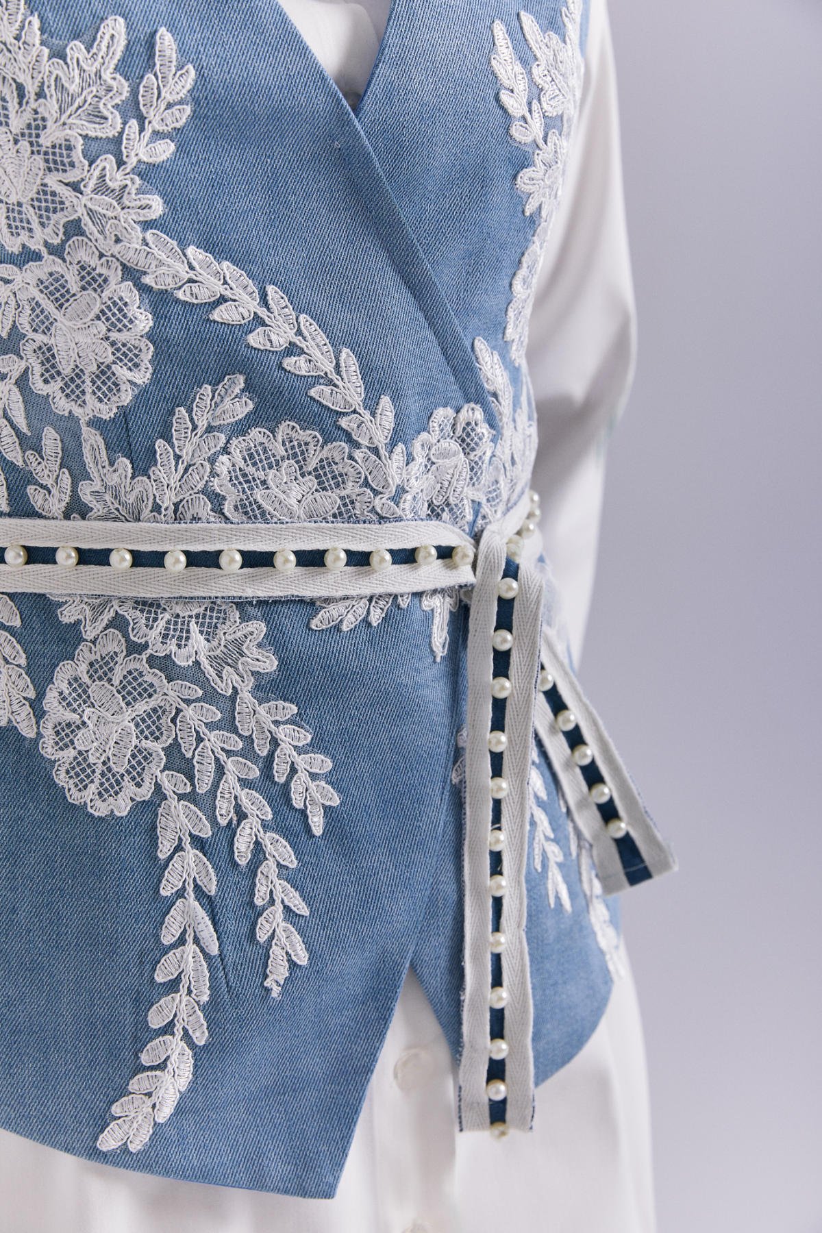 Gömlek  Elbise, Kot Detaylı, Aplikeli Elbise, Beyaz Gömlek, Denim Gömlek Elbise, Kot Büstiyer