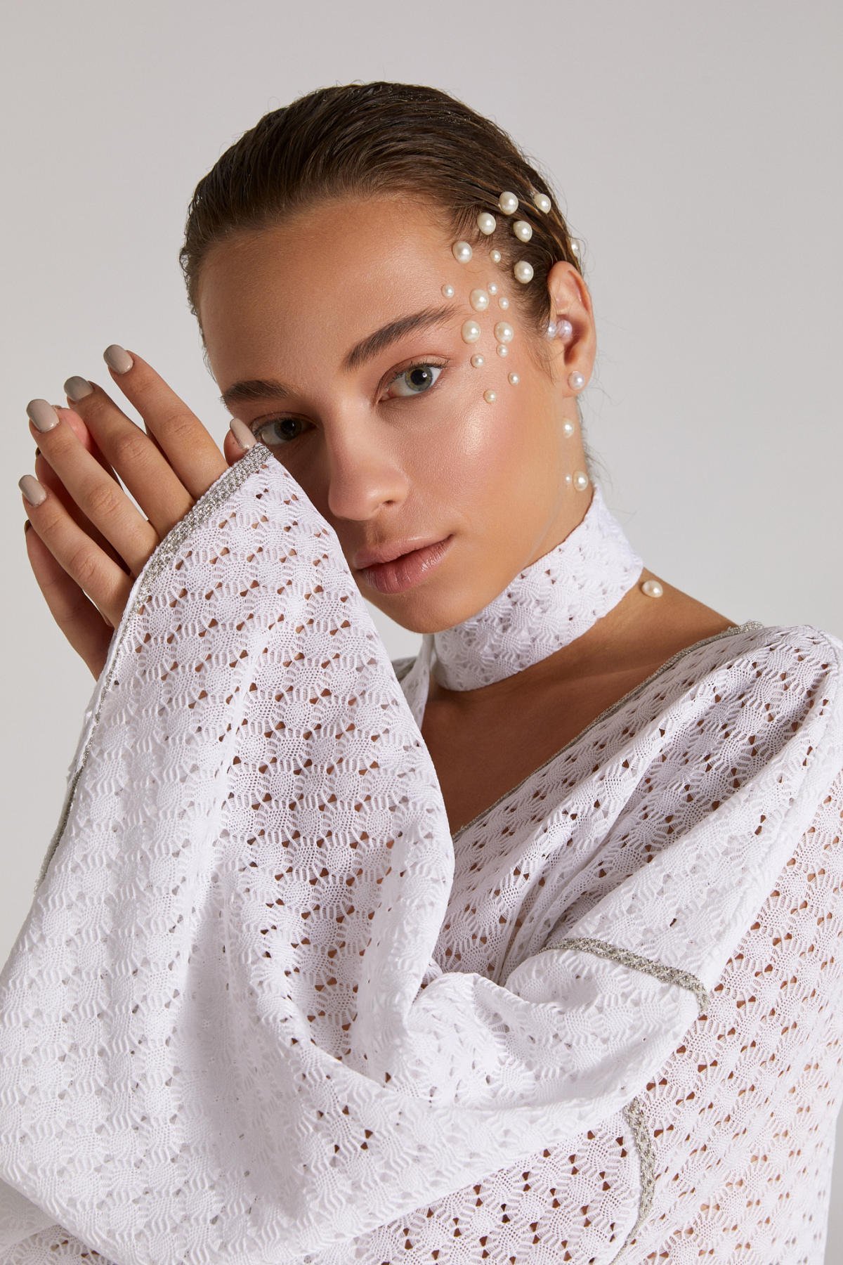 Nova,Beyaz Kimono Pantolon Takım