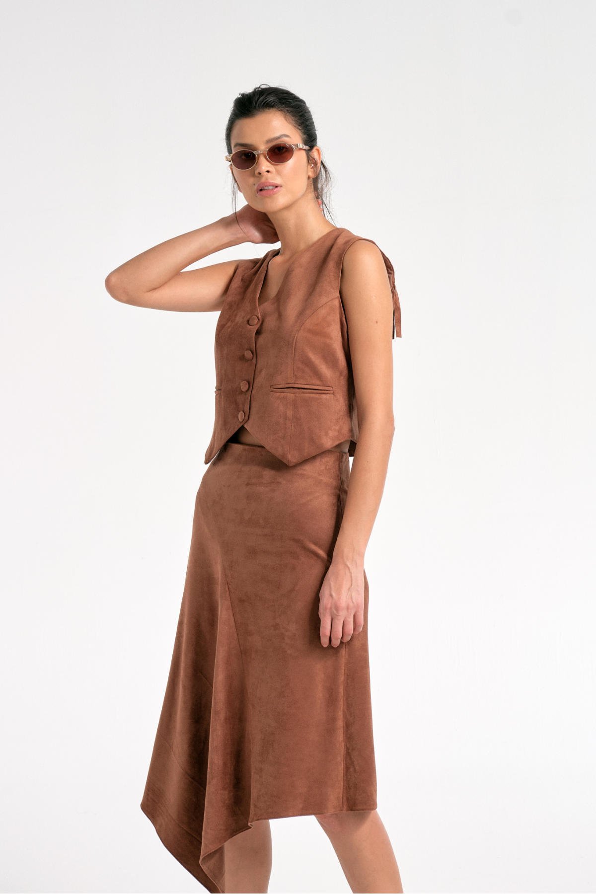 Marrone, Nubuk Etek Yelek Takım