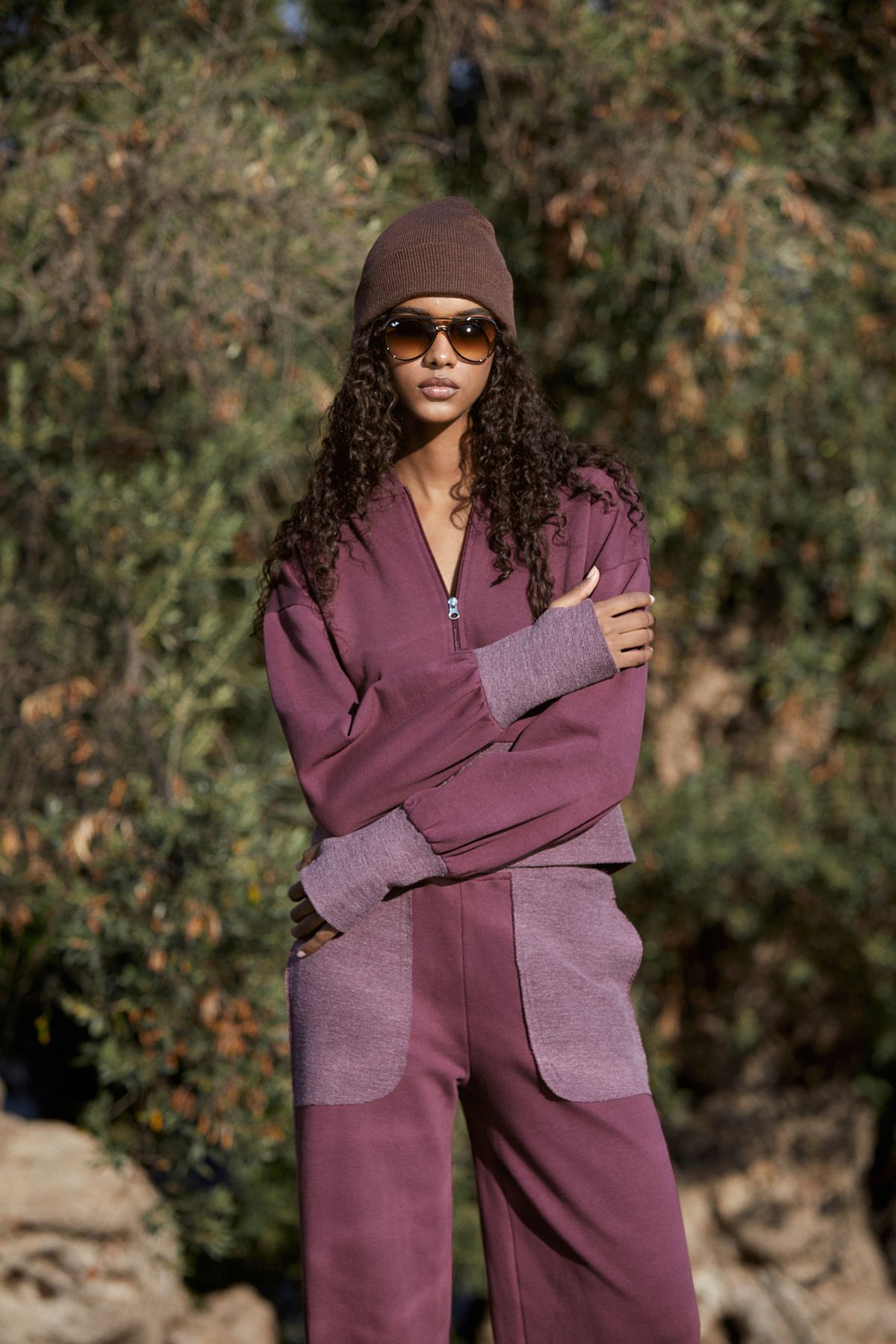Nadia, Bordo Sweatshirt Takım